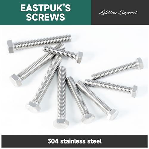 254 Pack Nuts and Bolts Assortment Kit 1/4-20, 5/16-18, 3/8-16 SAE Hex Head, Stainless Steel 304, Bolt Kit with Assorted Screws Nuts and Bolts, Flat & Spring Lock Washers Silver 254-Pack SAE Kit