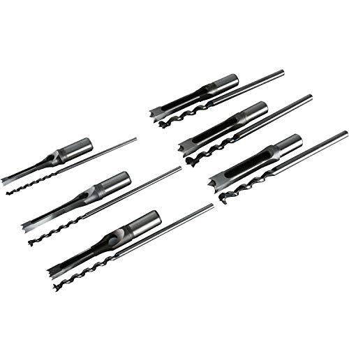6pcs Square Hole Drill bits, Mortise Chisel Drill Bit Tools 5/8" 9/16" 1/2" 3/8" 5/16" 1/4" HSS Woodworking Hole Saw Mortising Chisel Mortiser Drill Bit Set Attachment for Mortise and Tenon Machine