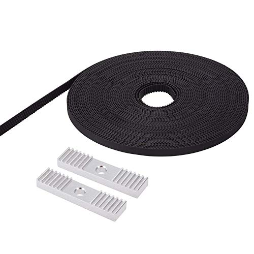 5M GT2 Timing Belt 6mm Width + 4pcs 20 Teeth 5mm Bore Belt Pulley Wheel + 4pcs Idler + 4pcs Tensioner Spring Torsion + 2pcs Gear Clamp Mount Block with Allen Wrench for 3D Printer RepRap
