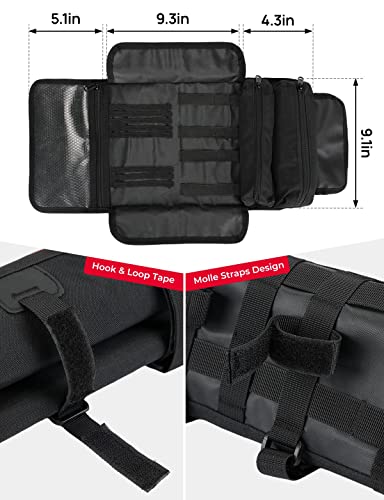 KEMIMOTO Universal Motorcycle Tool Bag + Handlebar Tool Bag with Detachable Phone Bag fits Most Motorcycle