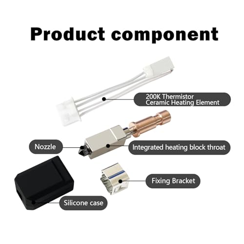 HzdaDeve 0.2MM 0.4MM 0.6MM Ceramic Hotend for Kobra S1 Combo Stainless Steel Print Head Extruder Kit Hot End Hardened Nozzle Heater Block Heating Rod Thermistor for Anycubic Kobra S1/ACE Pro (3 Pack) 3PK