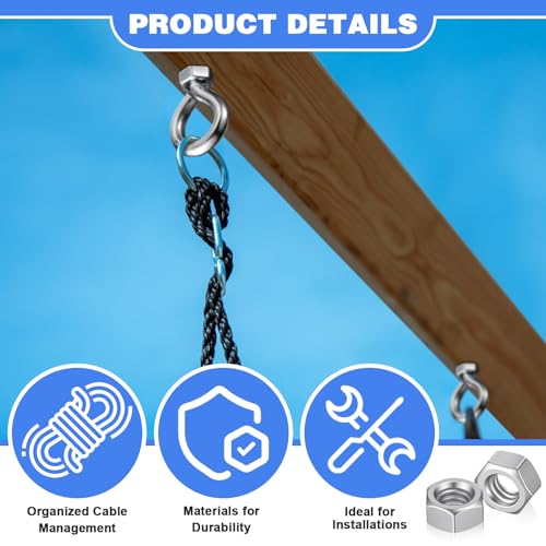 40 Pack 1/4-20x2in Galvanized Steel Eye Bolts with Nut, Silver 40