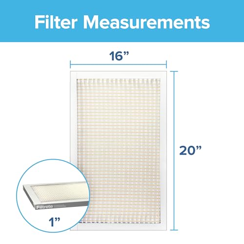 Filtrete 16x20x1 Air Filter MERV 5, 6-Pack AC Furnace HVAC, MPR 300 Basic Dust Defense, Pleated Electrostatic, Removes Lint