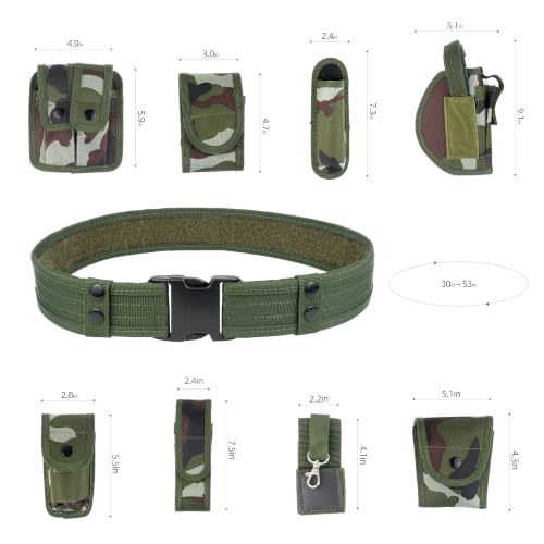 RUNCL Utility Belt, Simple Waist Pack or 10-in-1 Modular Tool Belt for Airsoft, Hiking, Camping and Outdoor Use Jungle Camo