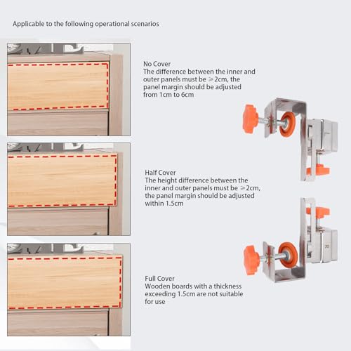 C Clamp Drawer Front Installation Clamps, Pack of 2 Drawer Mounting Clips, Adjustable Drawers Mounting Clamps, Drawer Fronts Mounting Tool for 10-30 mm Panels