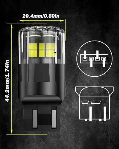7443 Light Bulb 6000 K White, 12 V 24 V Super Bright Bulb for Outdoor Landscape Indoor and Outdoor Lighting (Pack of 2) [Energy Class A] 7443