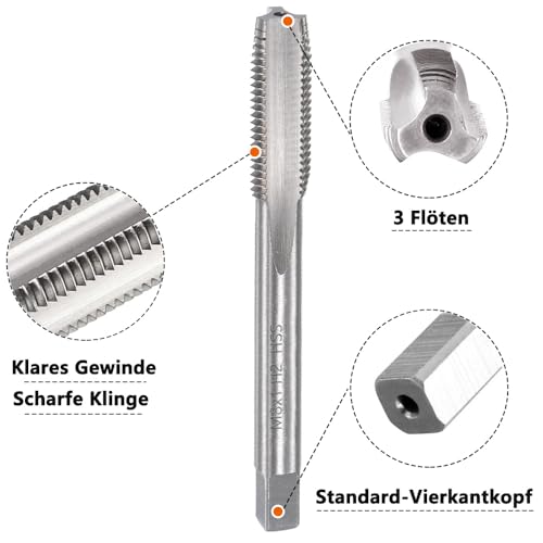 M8 x 1 Metric Tap and Die HSS | M8 x 1.0 mm tap and die, right thread fine thread cutter, straight ribbed thread cutter