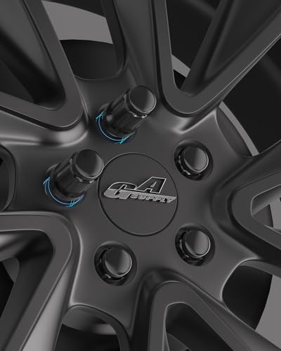 GAsupply 1/2-20 Lug Nuts Black 1.38" 35mm Tall Cone Seat, 24Pc