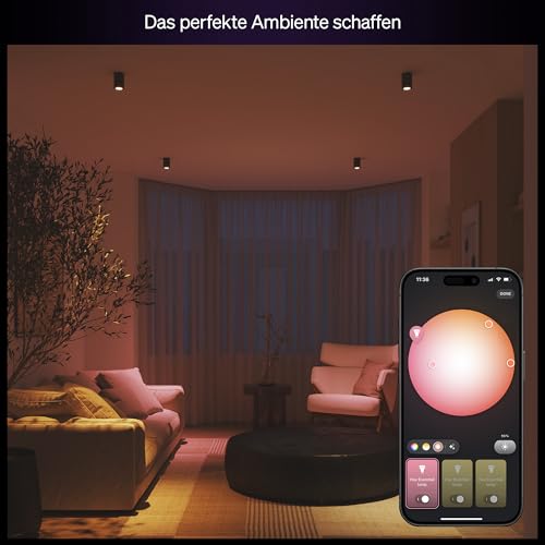 Philips Hue Essential Smart LED GU10 Spotlight, White and Color, 345 lm Energy Saving Bulbs, Dimmable, LED Bulbs Compatible with Alexa, Google Assistant and Apple Home, Pack of 4