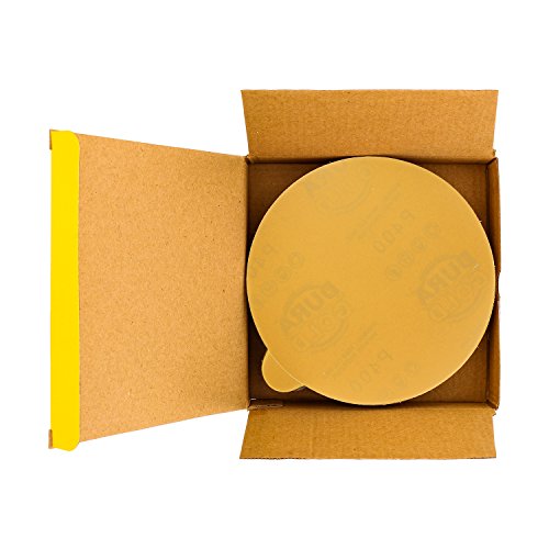 Dura-Gold Premium 6" Gold PSA Sanding Discs - 400 Grit (Box of 50) & Dura-Gold - Pure Gold Superior Tack Cloths - Tack Rags (Box of 12)