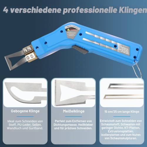 Qivine Styrofoam Cutter Hot Wire Cutter with Blades, 220V Styrofoam Cutter 50~600°C, Electric Foam Cutter of Plastics with Cooling System