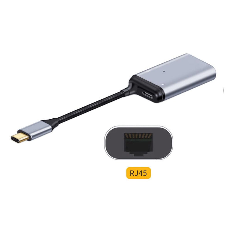 NFHK USB-C Type-C USB3.1 to 1000Mbps Gigabit Ethernet Network LAN Adapter with Female PD Power Port USB-C to LAN 1000Mbps+PD+OTG