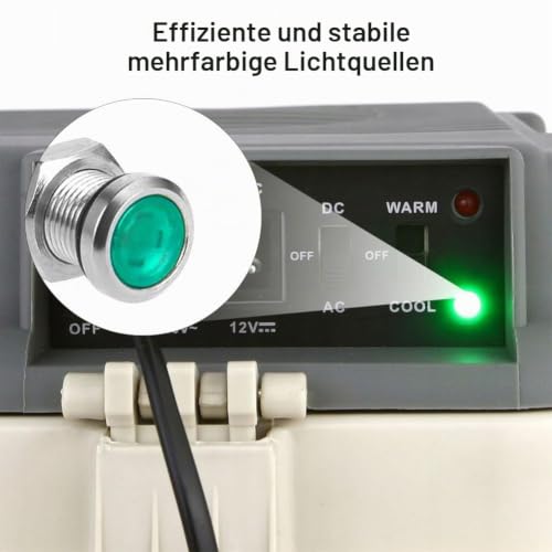 Cerioll LED Metal Indicator Light, LED Metal Indicator Light, 6 mm LED Indicator Light, Pack of 6 Metal Indicator Light with Wire, Waterproof Signal Lamp, 110 V-220 V (Red, Yellow, Green, 2 Pieces of Each