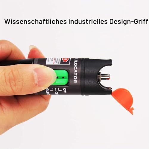 2 Pieces Visual Fault Locator 30 Km, VFL Test Kit Includes Single Mode 9/125μm FC Male to LC Female Adapter, Fibre Optic Light Pen Tester for Testing Fiber Optic Power Cables