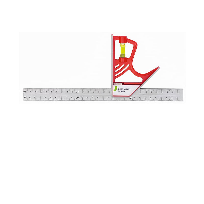 Kapro - 325M Magnetic Lock Combination Square - with 5 Finely Milled Sides - Features Stainless Steel Scribe, Easy to Read Vial + Belt Holster - Includes Centimeters and Inches - 12”