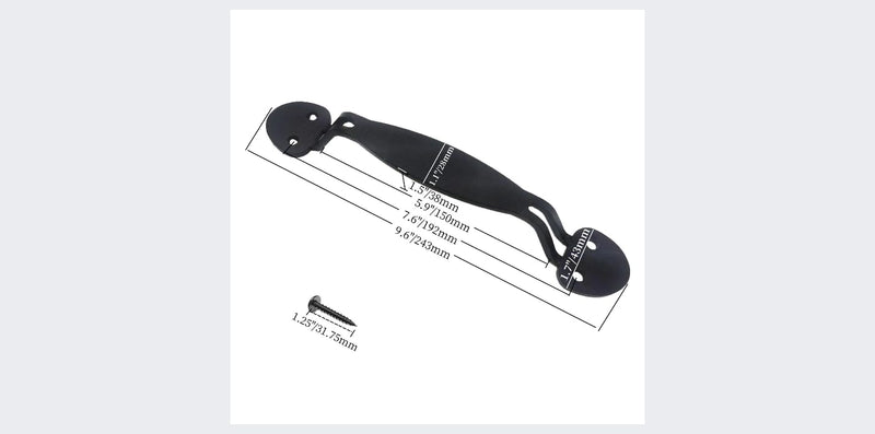 2-Pack 9 Inch Oval Tapered Barn Door Handle - Black Cast Iron Pull for Sliding Doors, Gates, Sheds, Fences, Closets - Indoor Outdoor Farmhouse Hardware 9" - 2 Pack