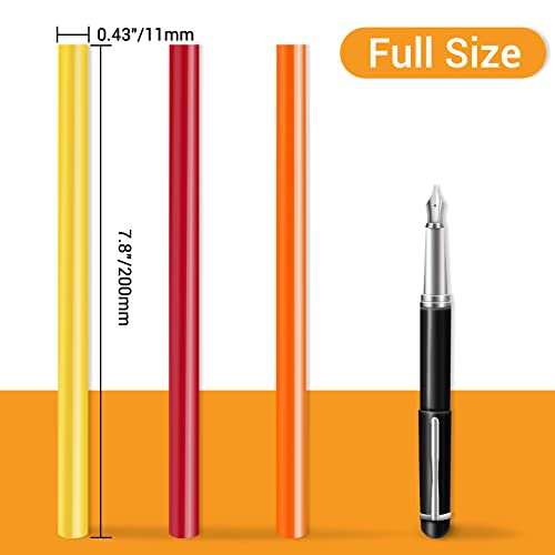 Manarty 48pcs 0.43" Dia x 4" Long Glitter Color Hot Glue Sticks and 24pcs 8" Long x 0.43" Dia Color Hot Glue Sticks