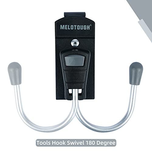 MELOTOUGH Tool Holster Cordless Drill Holster Tool Belt Hook with Metal Clip for Work Belt (Grey) + MELOTOUGH Quick Release Work Belt 1.5 Inch Web Work Tool Belt with Heavy Duty Metal Buckle