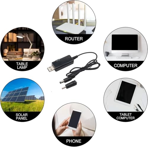 RUNCCI-YUN USB Boost Converter Cable DC 5V to 9V 12V USB Step-up Power Supply Adapter Cable to DC 5.5 x 2.1 mm 3.5 x 1.35 mm Power Voltage Boost Converter