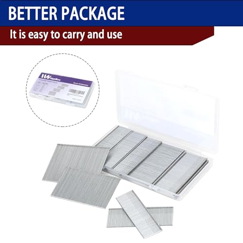 HW HAMWOO 16 Gauge Finish Nails,1",1-1/4",2",2-1/2",1200pcs 4 Sizes（1",1-1/4",2",2-1/2")