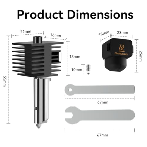 CCTREE A1/A1 Mini Hardened Steel Nozzle Assembly Hotend Kit, 0.4mm A1 Hardened Steel Hotend Kit