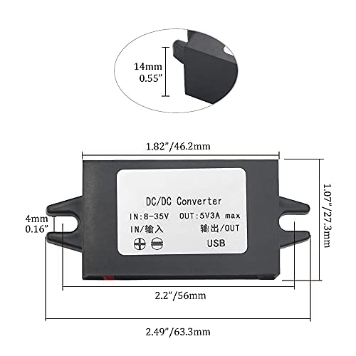 BGTXINGI Pack of 2 DC-DC Buck Converter Module 3A 12V 24V to 5V DC Power Converter Module with Micro USB Port (USB Micro Interface) USB Micro Interface
