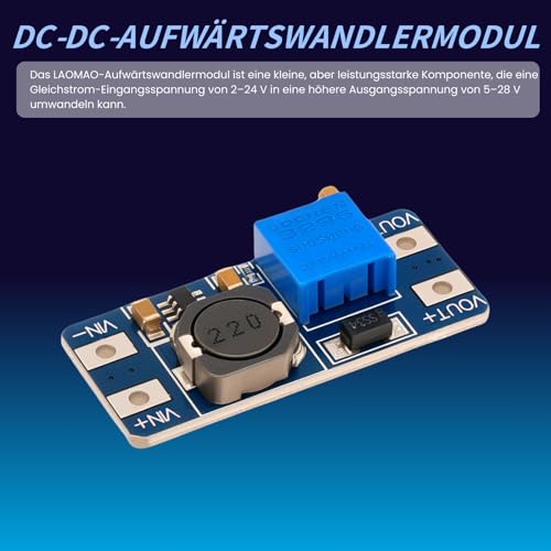 DC-DC Step Up Boost Converter 2V-24V to 5V-28V Voltage Converter LAOMAO Power Supply Power Module Compatible with Arduino (Pack of 10)
