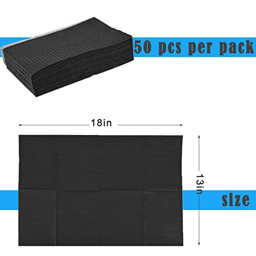 Pack of 50 Black Dental Bibs Disposable Waterproof | Tattoo Bibs, Tattoo Table Covers Clean Pad Patient Bib Tattoo Covers Supplies Teeth Dry Black-50pcs
