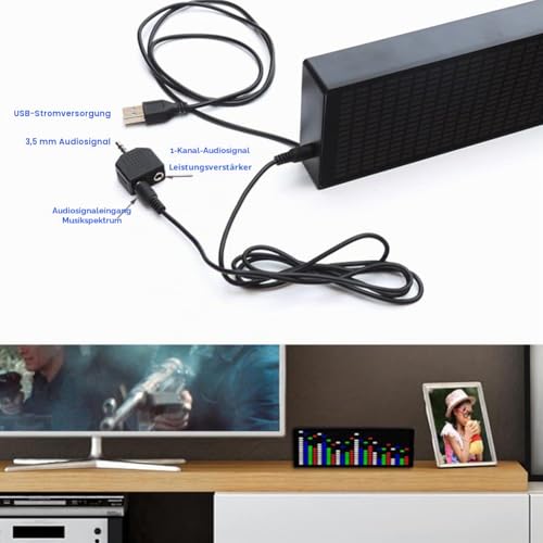 ZYWUOY LED Music Spectrum Display Module, LED Music Audio Spectrum Display, VU Meter, VFD Audio Atmosphere Display, Clock B