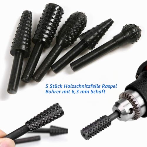10 Pieces 3 mm Shank Rotary Burr + 5 Pieces 6 mm Shank Rasp Cutter Wood Milling Cutter | Saipor HSS Milling Cutter Set Wood Compatible with Dremel Multifunctional Tool, Suitable for Drill