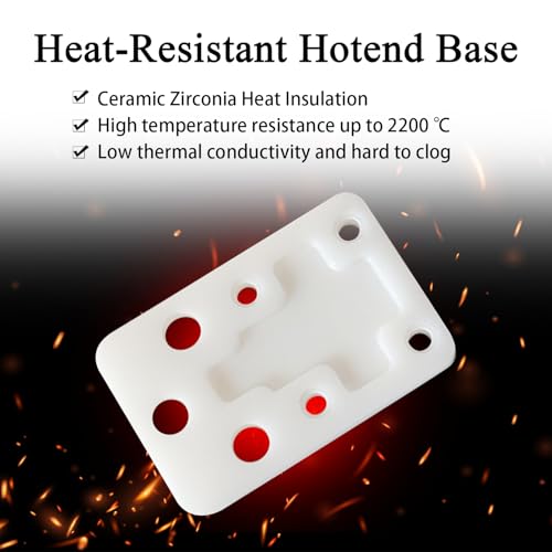 HzdaDeve Heating Assembly Kit for Kobra S1 Max Combo Ceramic Zirconia Heat Insulation Block Heating Component with Heater Cartridge and Thermistor Sensor Heat-Insulating Base Clip for Anycubic Printer 1PK