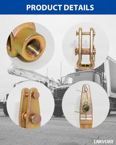 4 Pack R810019 Slack Adjuster Clevis Kit, 5/8-18 Thread, Double Pin