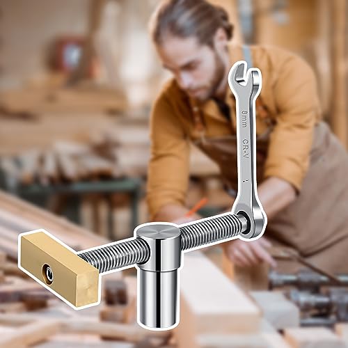 Lasnten 4 Pcs Woodworking Bench Dog for Clamp 19mm Adjustable Dog Hole Clamp 3/4 Inch Stainless Steel Brass Workbench Stop Silver Workbench Accessories for Woodworking DIY Positioning Tools