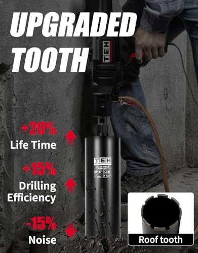 2 Inch Wet Diamond Core Drill Bit, 1-1/4" UNC Thread, 14" Drilling Depth, Fast-Cutting Hole Saw for Reinforced Concrete, Block & Hard Masonry 2 INCH
