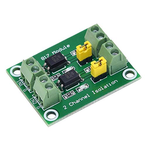 Pack of 5 PC817 2 Channel Optocoupler Insulation Board Voltage Converter 3.6-30V Driver Photoelectric Insulated Module with 24AWG Cable 2 channels