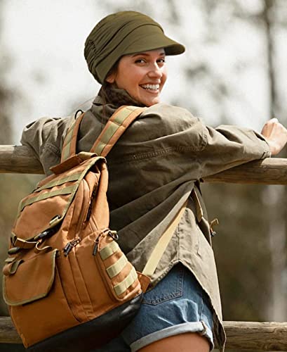 Soft Hats for Chemo, Women’s Bamboo Baseball Cap, Hair Loss Turbans Dark Brown Heather Grey