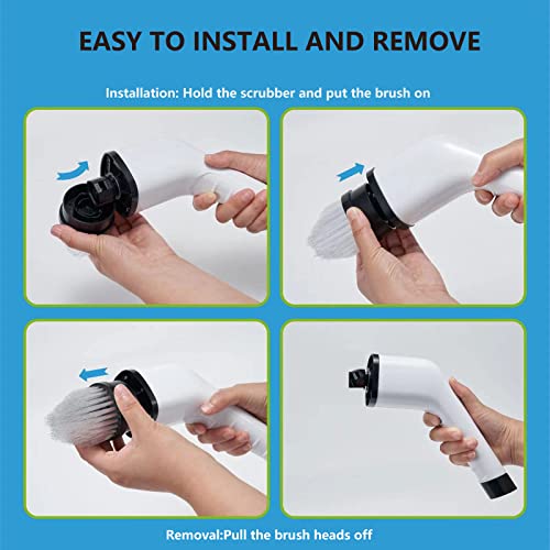 Leebein ANS-8050 Electric Spin Scrubber Replacement Brush Heads, 7pcs Extra Brush Accessories Kit for Leebein ANS-8050 Electric Cleaning Brush - Scrubber Not Included