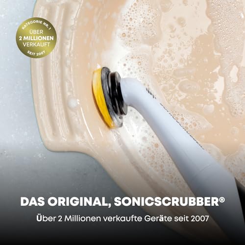 SonicScrubber Household Cleaning Brush - Electric Scrubbing Brush - Home, Kitchen & Bathroom - Removes Mould & Cleans Grout (Washing-Up System) Washing-up System