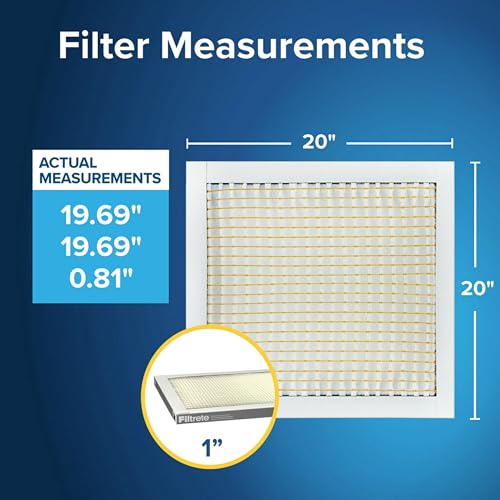Filtrete 20x20x1 Air Filter MERV 5, 6-Pack AC Furnace HVAC, MPR 300 Basic Dust Defense, Pleated Electrostatic, Removes Lint