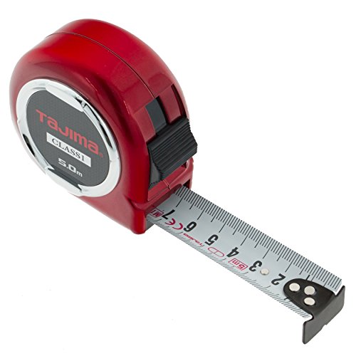 Tajima H1550MW Class 1"Hi Lock Measuring Tape, Red, 5 mx 25 mm
