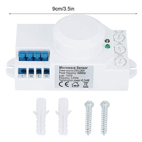 5.8GHz Microwave Sensor Switch Lighting Sensor Body Motion Car Detector Light Switch AC 220V-240V SK-805