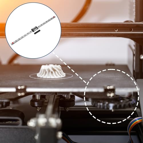sourcing map MGN12 400mm Linear Sliding Rail Guide with MGN12H Sliding Carriage Block and Mini Guide, Linear Motion Guideway for Mini Engraving CNC Machine 3D Printer