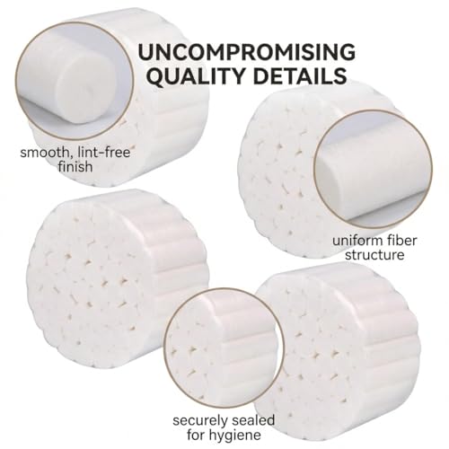 Pack of 200 Nosebleed Stoppers, Disposable Cotton Rolls Made of Medical Degreased Cotton, High Absorbency, for Dentistry, Wound Care and Nosebleeding