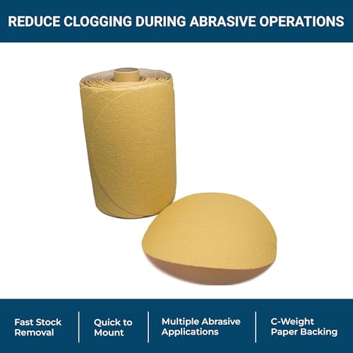 Benchmark Abrasives 6" PSA Gold Sanding Discs, 100 Grit, 100-Count 6 inch
