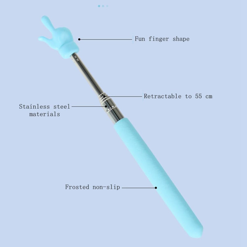 Teacher Pointer Sticks Finger,Pointer for Classroom,Telescoping Hand Pointer, Retractable Classroom Pointer Fingers for Elementary School Kindergarten Teacher,Classroom Supplies (1 PCS, Blue) 1 PCS