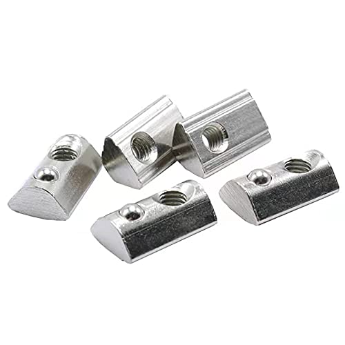 20 Pcs 4545 Series T Spring Nut, M8 Thread Roll in Spring Post Assembly T Nuts Hammer Head Fastener Nut Drop in T-Nut for 45 Series Aluminum Extrusion Profile T Slot 10mm for 3D Printer (M8) 4545 Series M8