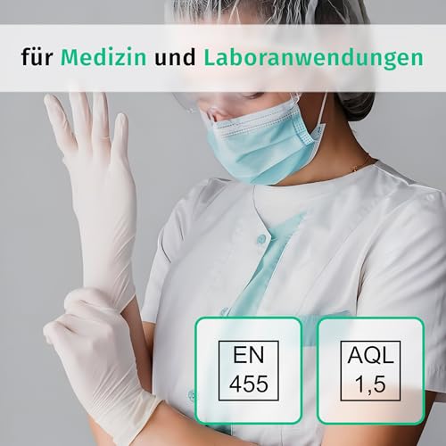 Nitrile Disposable Examination Gloves, Powder-Free, Latex-Free, Non-Sterile, Medium, Box of 100, White | Powder-free disposable gloves for tattoo, workshop, kitchen, cleaning and household use; versatile for commercial and everyday use.