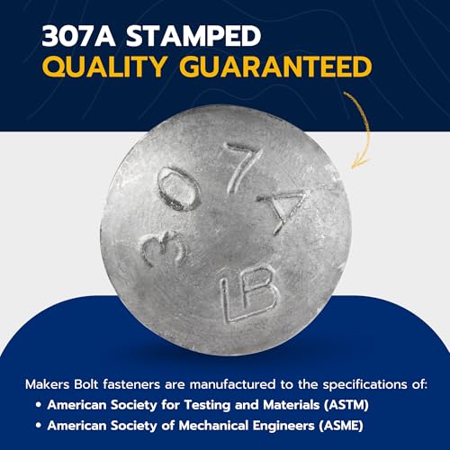 5/16" x 2-1/2" (50 Pack) Galvanized Carriage Bolt Kit Grade 307A Includes 5/16" USS Flat Washers (50 pcs) and 5/16"-18 Hex Nuts (50 pcs), Hot Dip Galvanized for Exterior Use by Makers Bolt 5/16" x 2-1/2"
