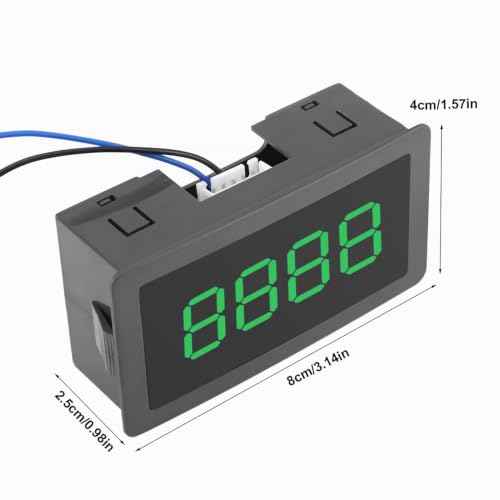 4-Digit Automatic Digital Counter, DC 8-24V, LED Display, Counting Range 0-9999, Up-Down Counter, Green, 8 x 4 x 2.5 cm