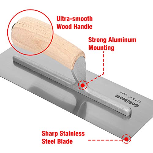 Goldblatt 3 Pieces Carbon Steel Plaster & Drywall Trowel Set for Concrete